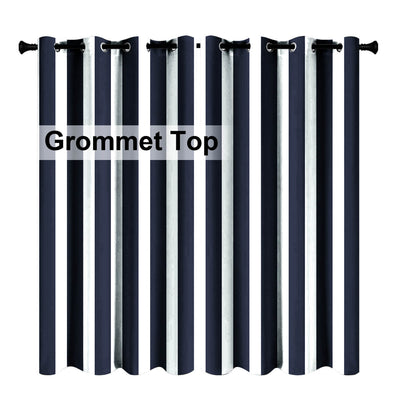 Striped Outdoor Curtains  Waterproof 1 Panel RoyalBlue