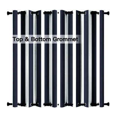 Striped Outdoor Curtains  Waterproof 1 Panel RoyalBlue