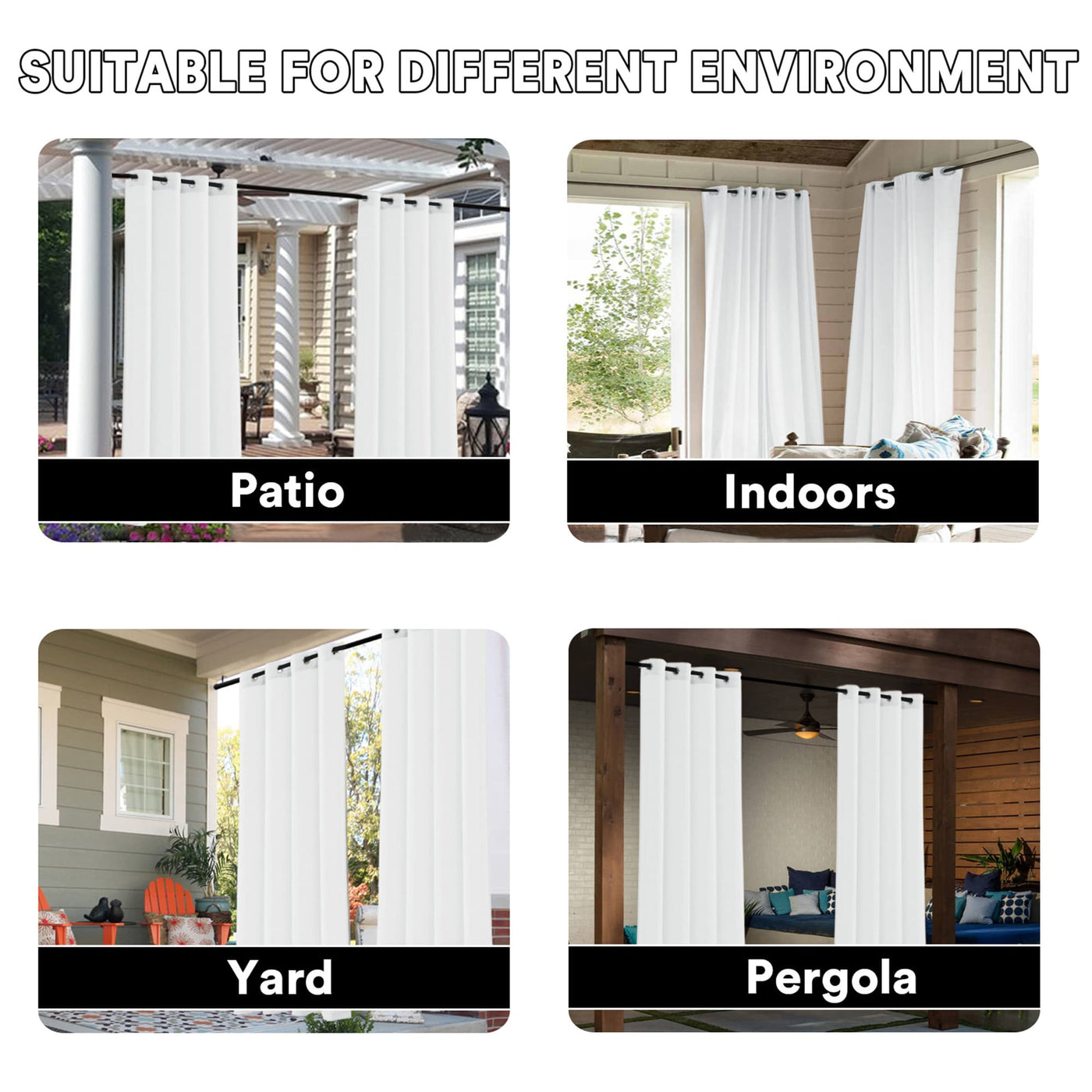 Outdoor Linen Waterproof Sheer Curtains Grommet Top