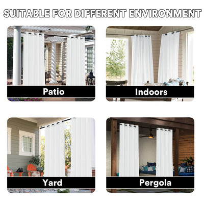 Outdoor Linen Waterproof Sheer Curtains Grommet Top