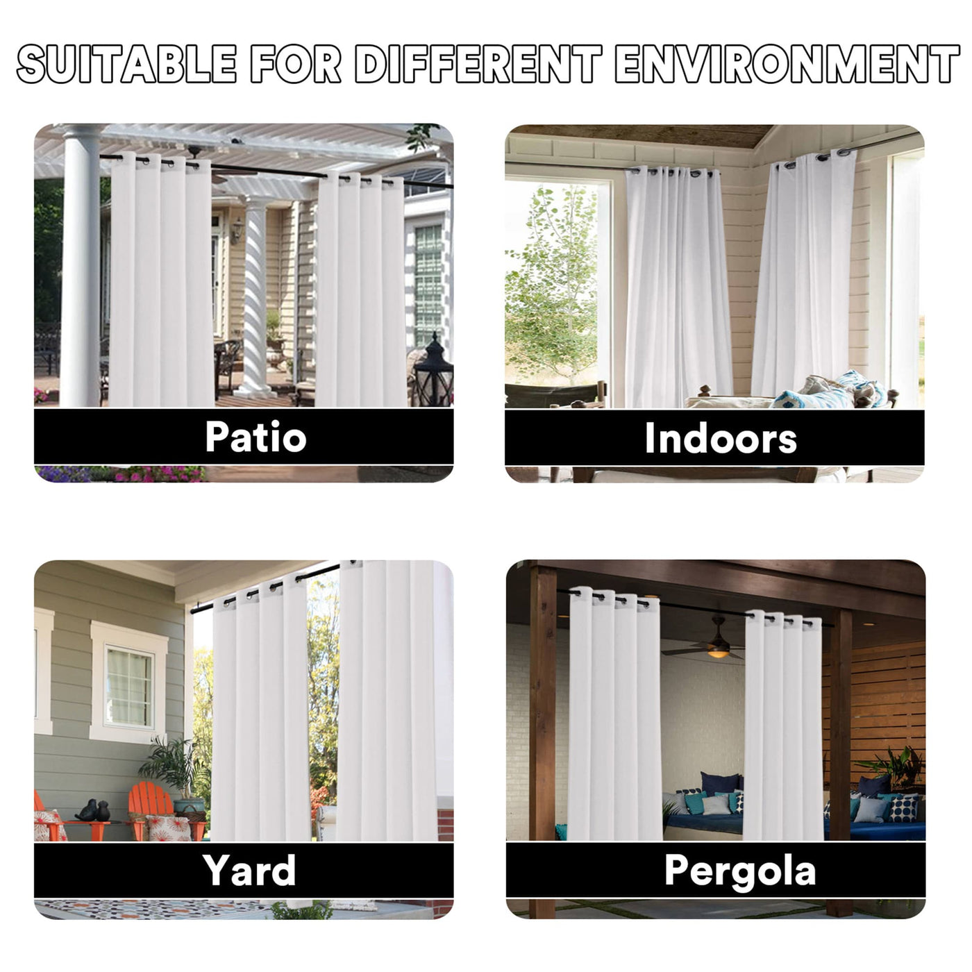 Outdoor Linen Waterproof Sheer Curtains Grommet Top