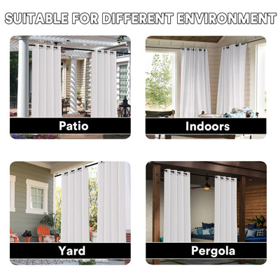 Outdoor Linen Waterproof Sheer Curtains Grommet Top