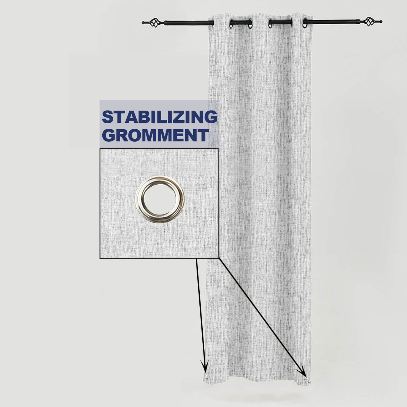 PENGI Outdoor Curtains Waterproof - Repeat Star Light Gray