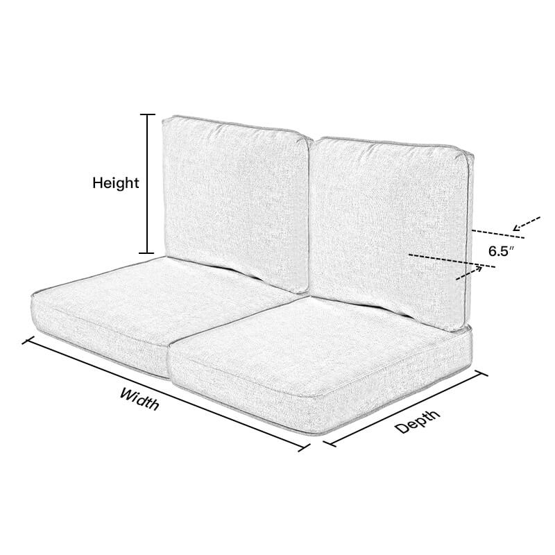 PENGI Outdoor Couch Cushion Set 2 Seats - Grid