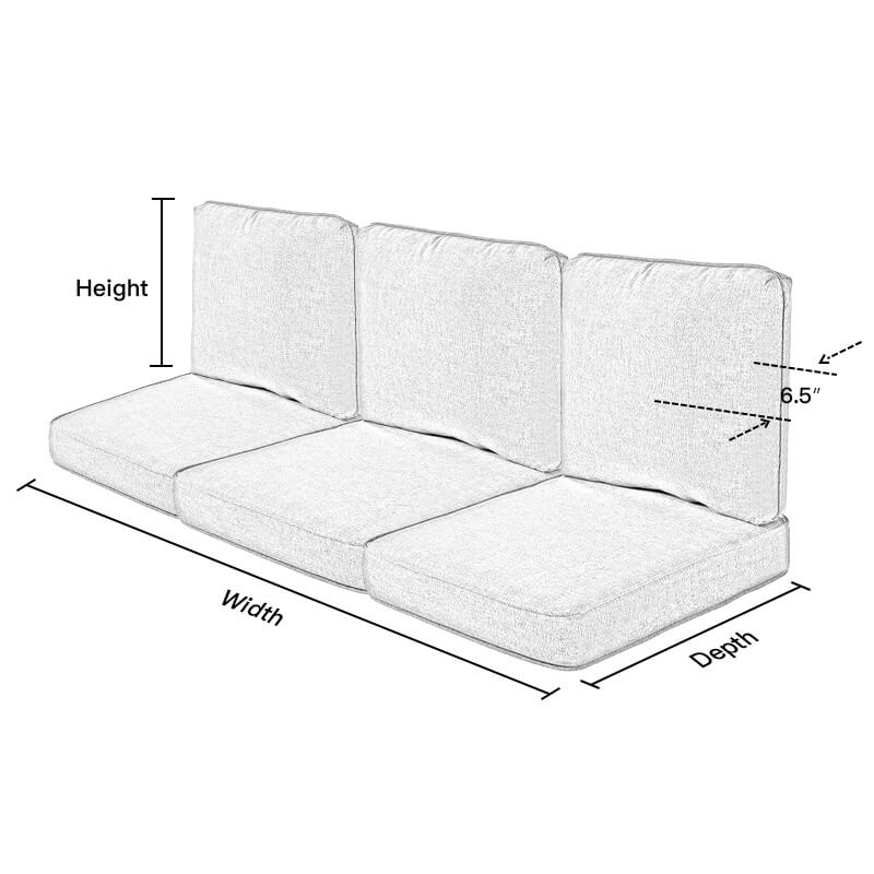 PENGI Outdoor Couch Cushion Set 3 Seats - Herringbone