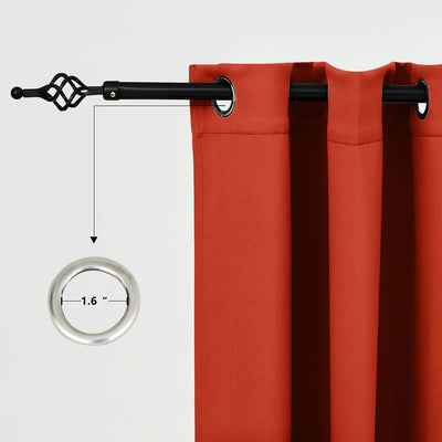 Outdoor Curtains Waterproof Grommet Top & Bottom 1 Panel - Orange