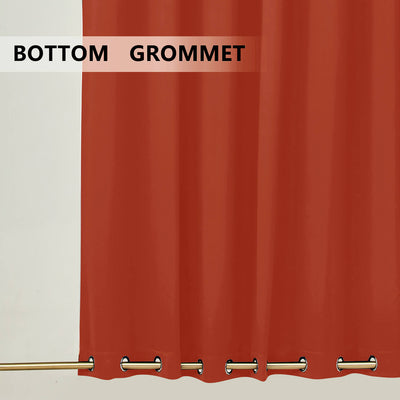 Outdoor Curtains Waterproof Grommet Top & Bottom 1 Panel - Orange