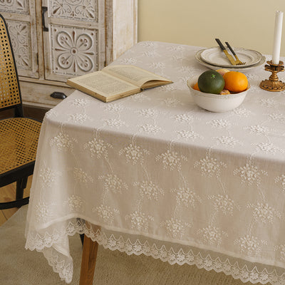 Lace Tablecloth with Embroidery