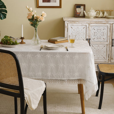 Lace Tablecloth with Embroidery