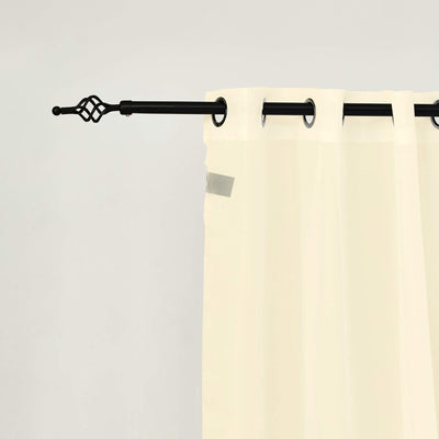 Outdoor Sheer Curtains Waterproof Grommet Top & Bottom - Beige