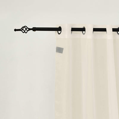 Outdoor Sheer Curtains Waterproof Grommet Top & Bottom - Flaxen