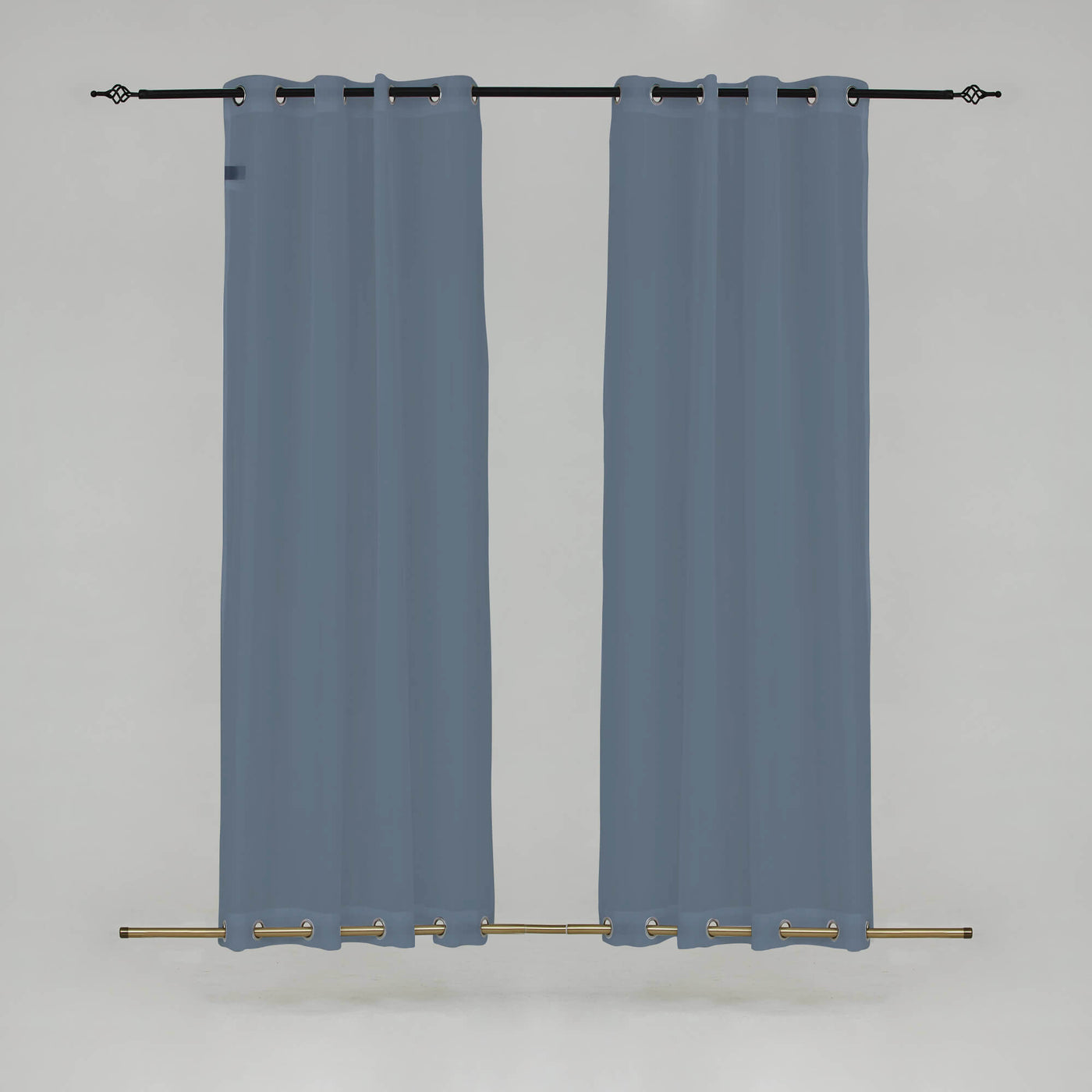 Outdoor Sheer Curtains Waterproof Grommet Top & Bottom - Pale blue