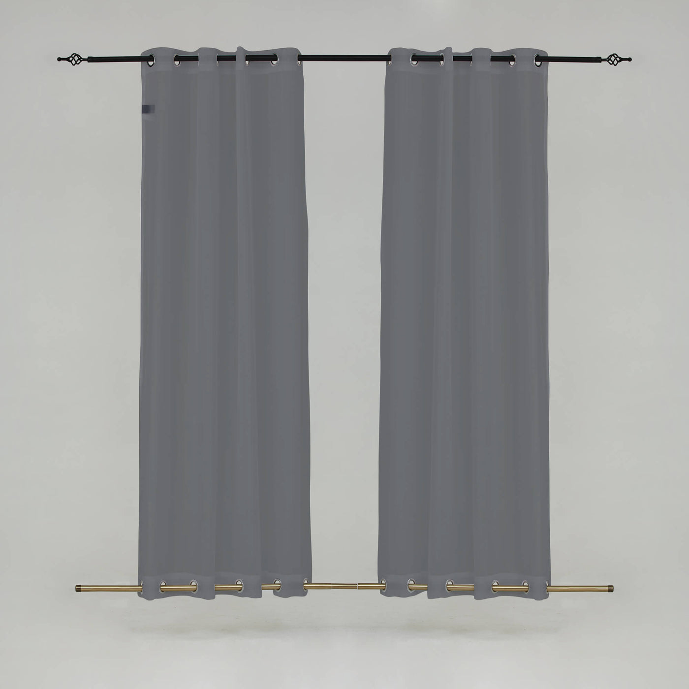 Outdoor Sheer Curtains Waterproof Grommet Top & Bottom - Gray