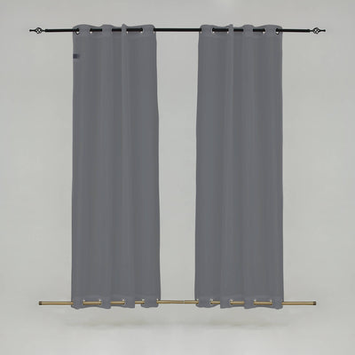 Outdoor Sheer Curtains Waterproof Grommet Top & Bottom - Gray