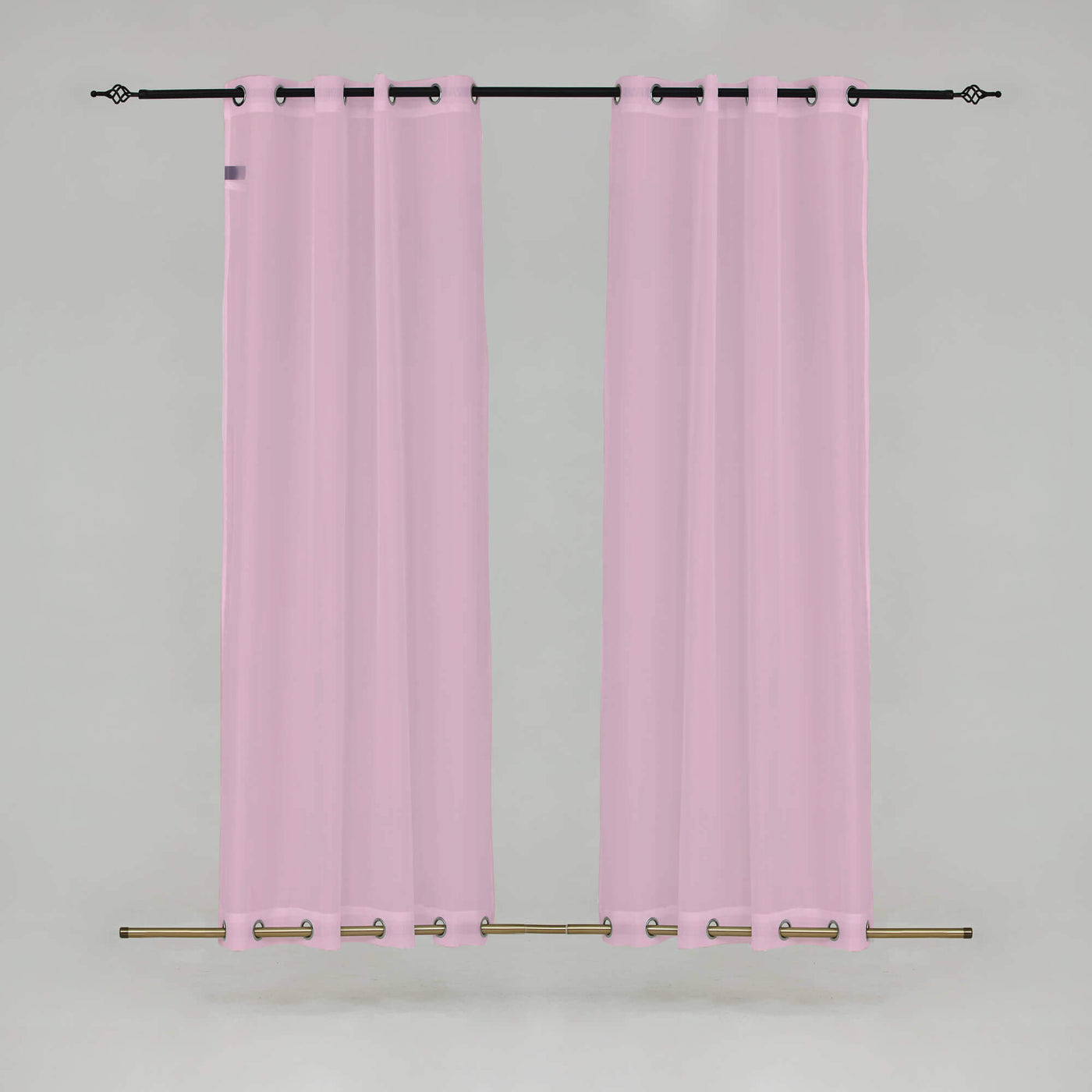 Outdoor Sheer Curtains Waterproof Grommet Top & Bottom - Pink