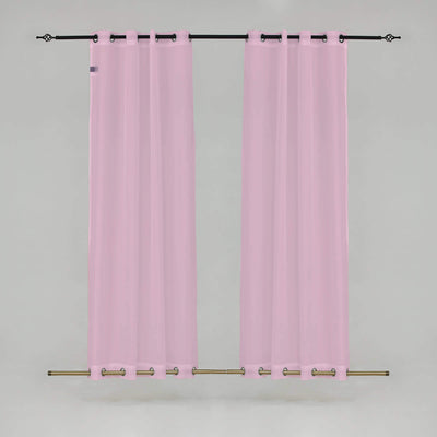 Outdoor Sheer Curtains Waterproof Grommet Top & Bottom - Pink