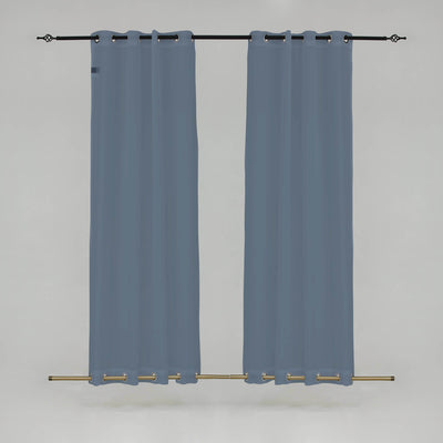 Outdoor Sheer Curtains Waterproof Grommet Top & Bottom - Pale blue