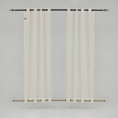 Outdoor Sheer Curtains Waterproof Grommet Top & Bottom - Flaxen