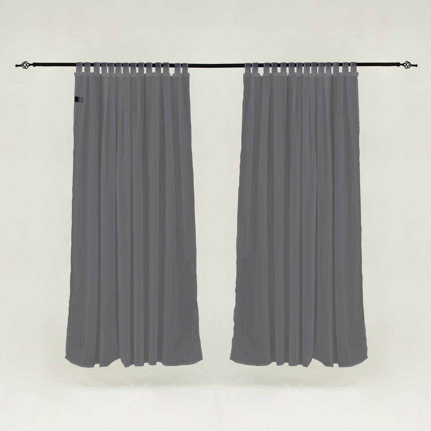 Outdoor Sheer Curtains Waterproof Velcro Tab Top - Gray