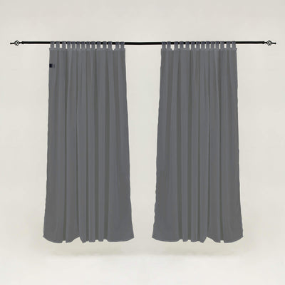 Outdoor Sheer Curtains Waterproof Velcro Tab Top - Gray