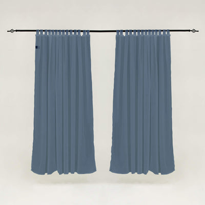 Outdoor Sheer Curtains Waterproof Velcro Tab Top - Pale blue