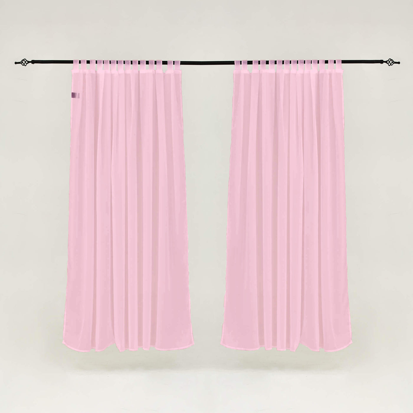 Outdoor Sheer Curtains Waterproof Velcro Tab Top - Pink