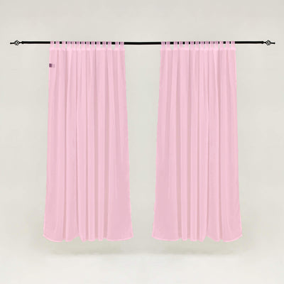 Outdoor Sheer Curtains Waterproof Velcro Tab Top - Pink