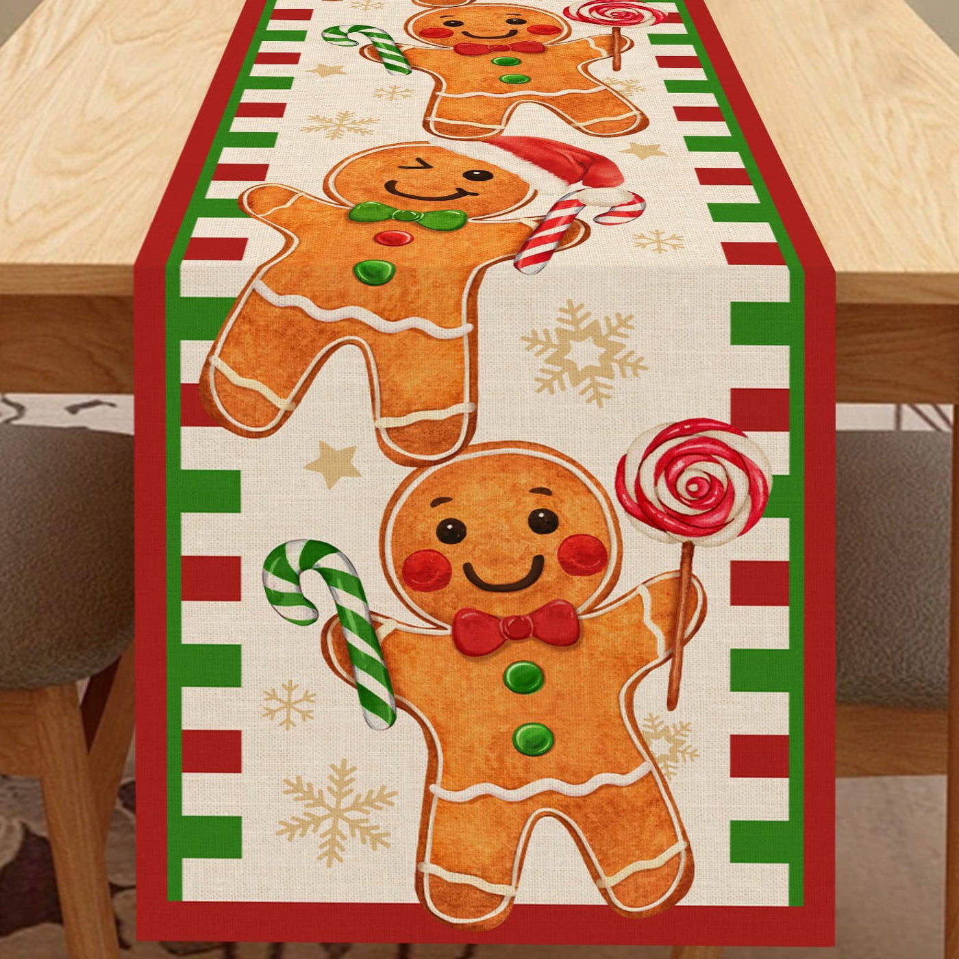 Table Runner with Christmas Pattern