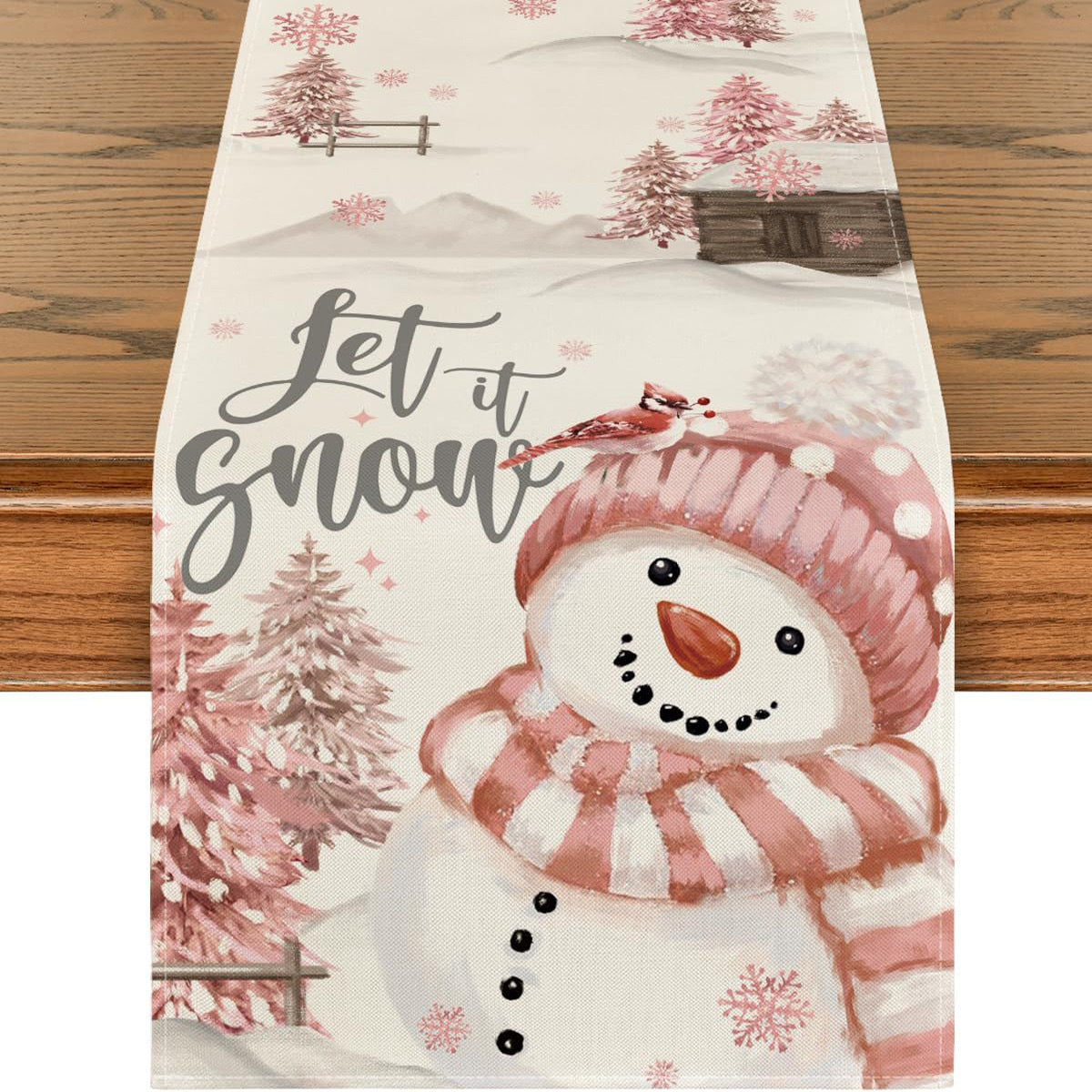 Table Runner with Christmas Pattern