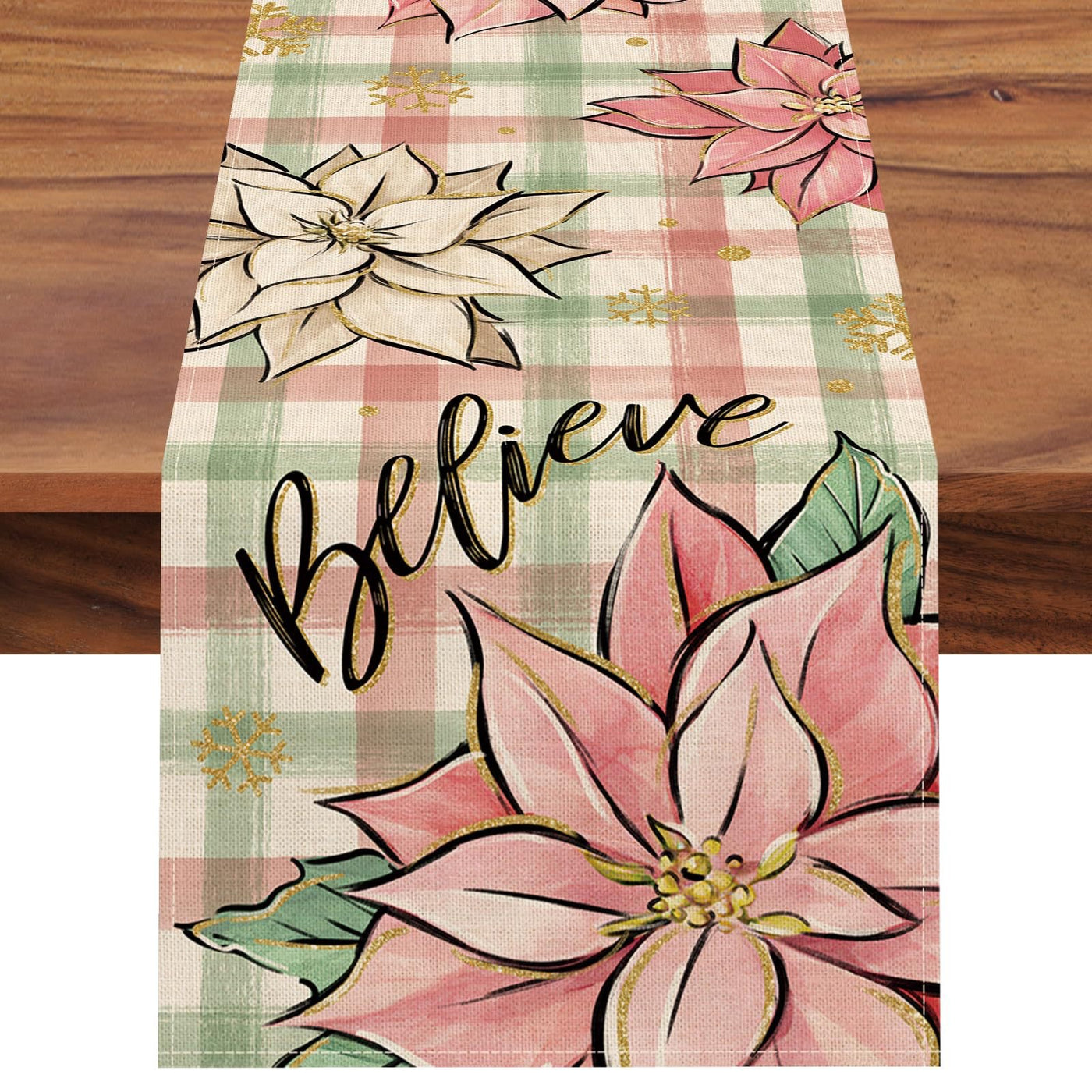 Table Runner with Christmas Pattern