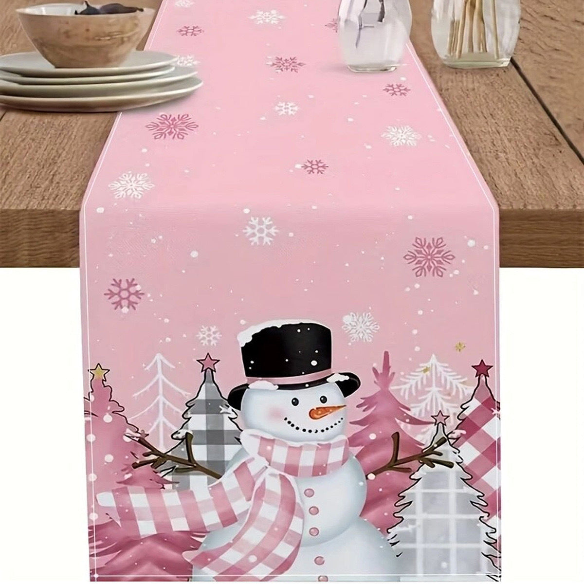 Table Runner with Christmas Pattern