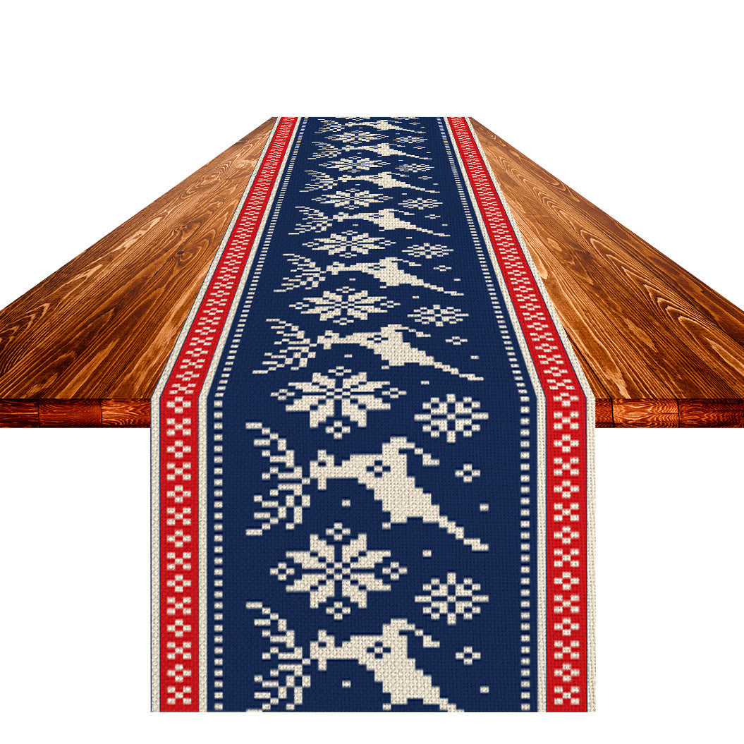 Table Runner with Christmas Pattern