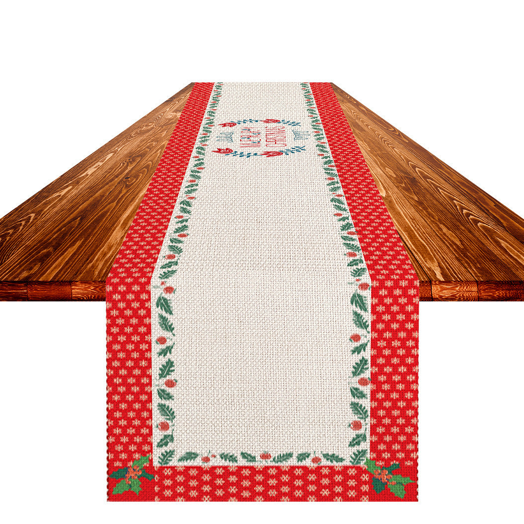 Table Runner with Christmas Pattern