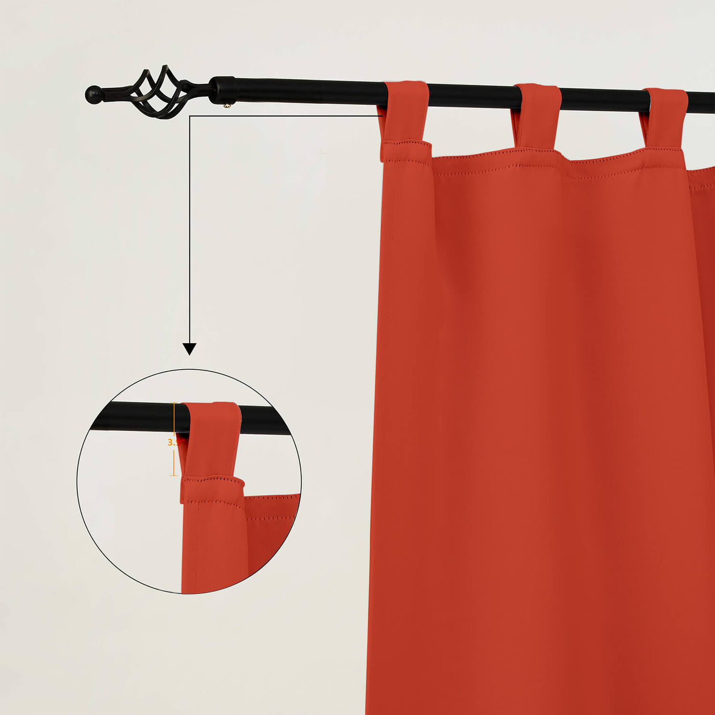 Outdoor Curtains Waterproof Tab Top 1 Panel - Orange