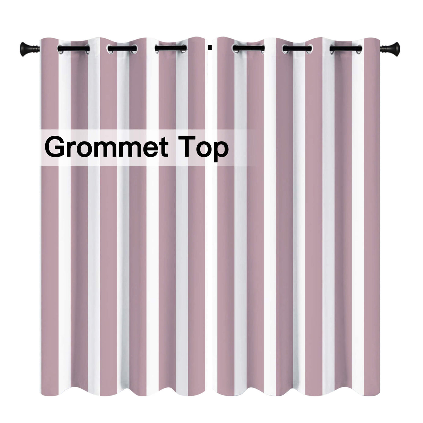 Heartcosy Violet Stripe Curtains/Drapes 1 Panel | Waterproof Curtains Grommet Top & Bottom | Custom Outdoor Curtains