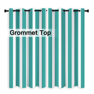 Heartcosy Green Stripe Curtains/Drapes 1 Panel | Waterproof Curtains Grommet Top & Bottom | Custom Outdoor Curtains