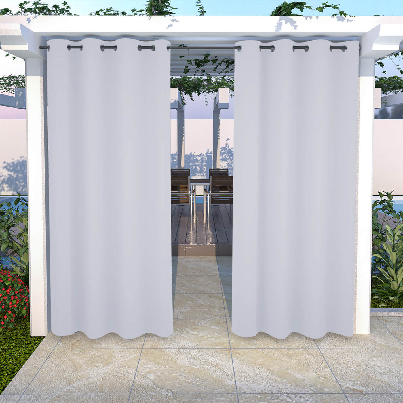 Outdoor Curtains Waterproof Grommet Top 1 Panel