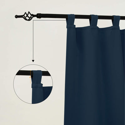 Heartcosy Thermal Curtains/Drapes 1 Panel Navy Blue | Waterproof Curtains Grommet/Tab Top | Custom Blackout Curtains