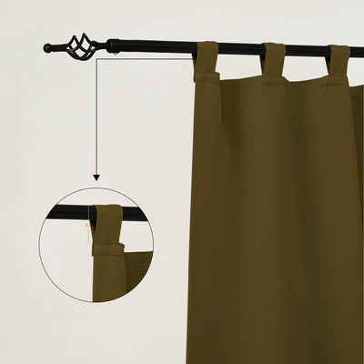 Heartcosy Thermal Curtains/Drapes 1 Panel Coffee | Waterproof Curtains Grommet/Tab Top | Custom Blackout Curtains