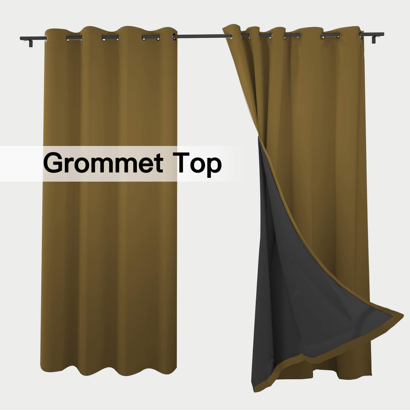 Heartcosy Thermal Curtains/Drapes 1 Panel Coffee | Waterproof Curtains Grommet/Tab Top | Custom Blackout Curtains