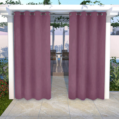 Outdoor Curtains Waterproof Grommet Top 1 Panel - Plum