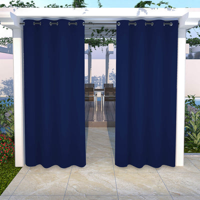 Outdoor Curtains Waterproof Grommet Top 1 Panel - Navy