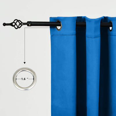 Outdoor Curtains Waterproof Grommet Top 1 Panel - Pacific Blue