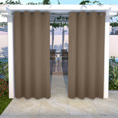 Outdoor Curtains Waterproof Grommet Top 1 Panel - Slate Gray