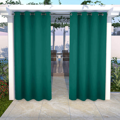 Outdoor Curtains Waterproof Grommet Top 1 Panel - Forest Green
