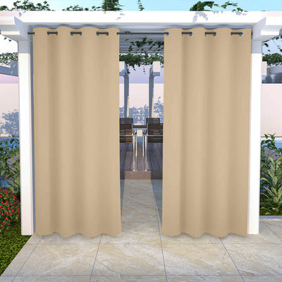 Outdoor Curtains Waterproof Grommet Top 1 Panel - Camel