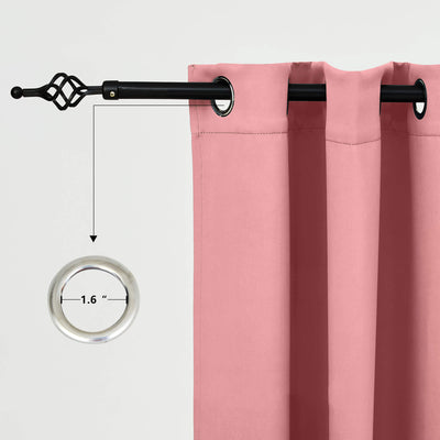 Outdoor Curtains Waterproof Grommet Top 1 Panel - Pink
