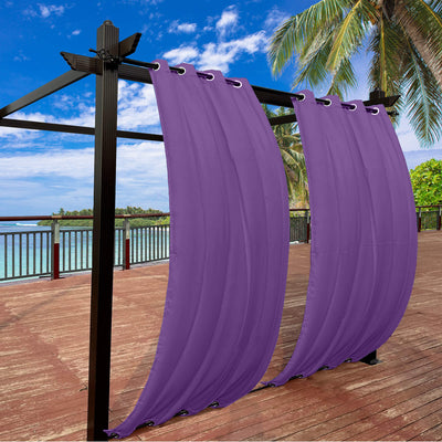Outdoor Curtains Waterproof Grommet Top & Bottom 1 Panel - Violet