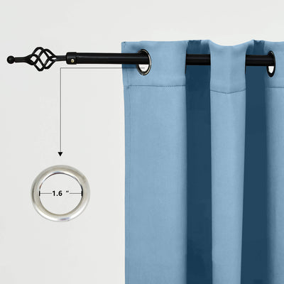 Outdoor Curtains Waterproof Grommet Top & Bottom 1 Panel - Saphhire Blue