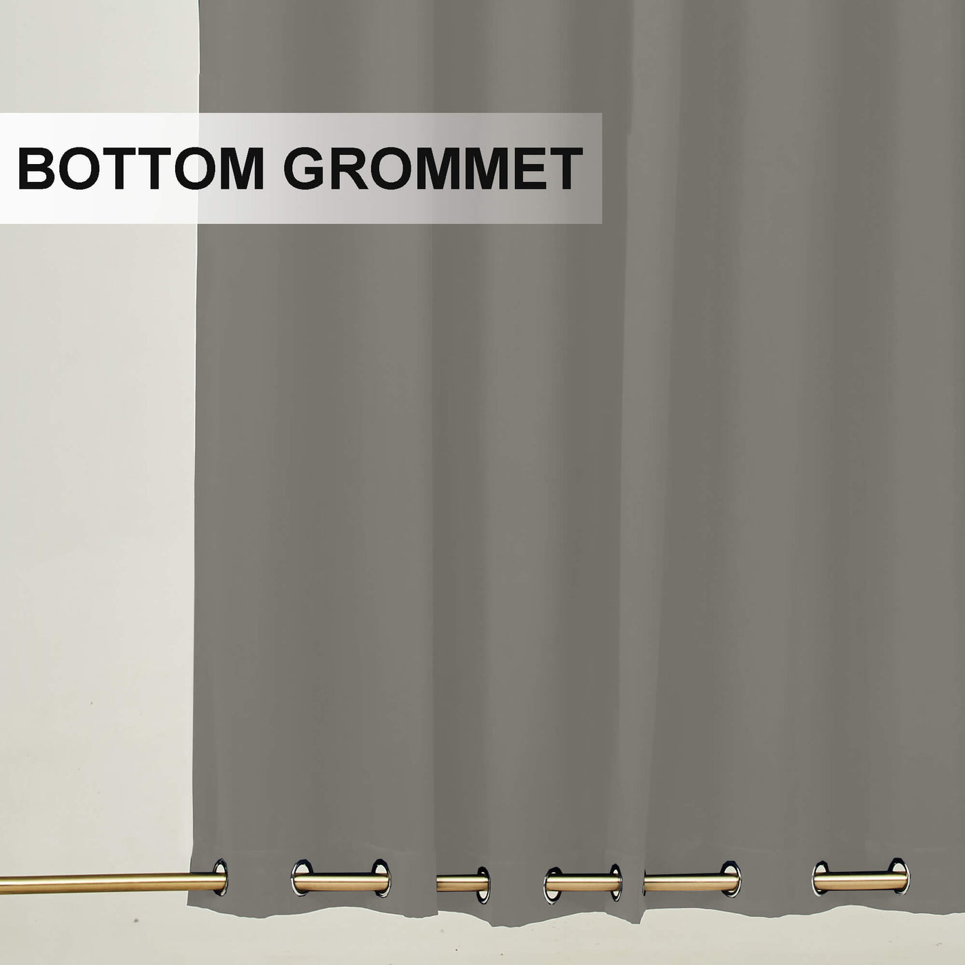 Outdoor Curtains Waterproof Grommet Top & Bottom 1 Panel - Charcoal